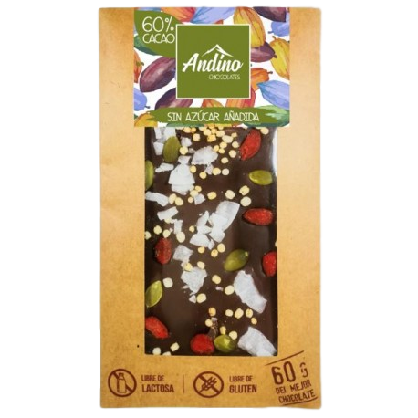 Barra de Chocolate sin Azucar 60% -Andino