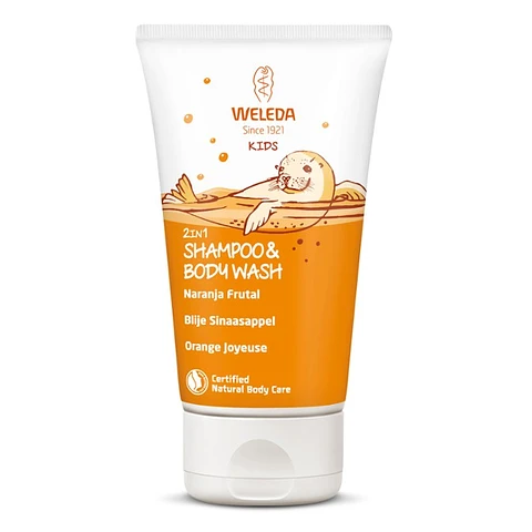 Shampoo y Gel de ducha  de Naranja para Niños 150ml - WELEDA
