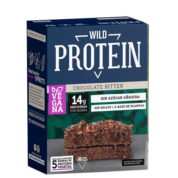 Wild Protein Chocolate Bitter 5 uds - WILD FOODS