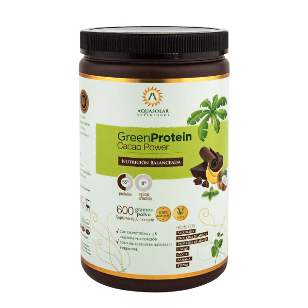 GreenProtein Cacao power 600g - AQUASOLAR